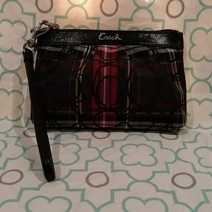 Plaid Coach Wristlet